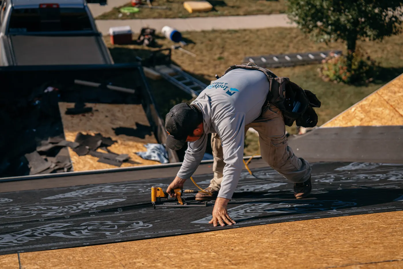 Flashing and seam work in Geist Overlook
